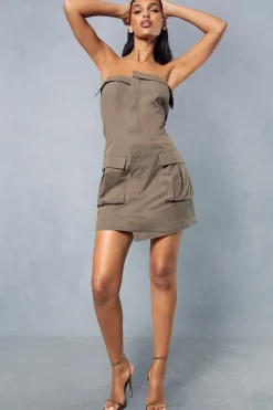 Utility Pocket Detail Wrap Mini Dress