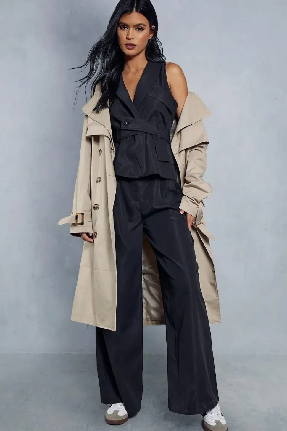 Utility Strap Detail Woven Wide Leg Jumpsuit