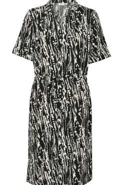 Valda With Short Sleeve Shirt Dress-Animal Print