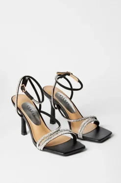 Valencia Diamante Asymmetric High Stiletto Sandals