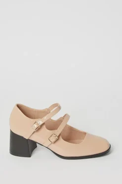 Valerie Square Toe Double Strap Mary Jane Court Shoes