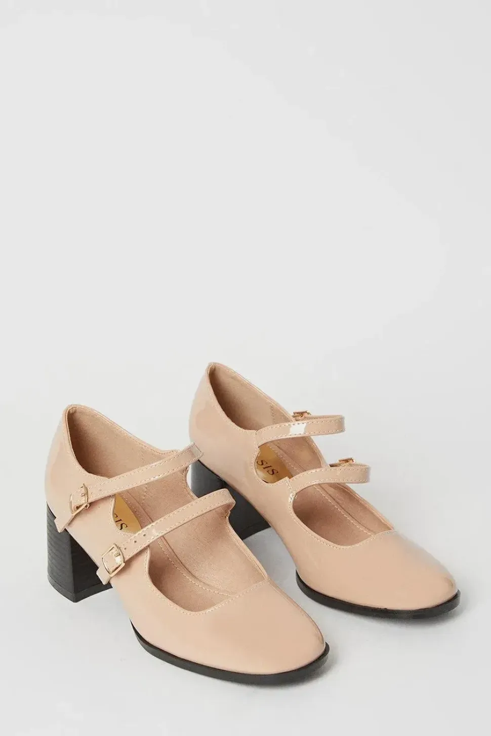 Valerie Square Toe Double Strap Mary Jane Court Shoes