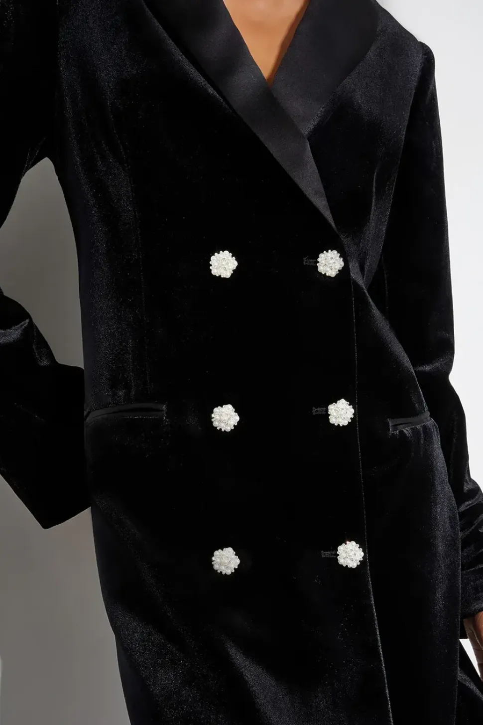 Valery Velvet Blazer Dress Black