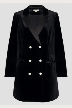 Valery Velvet Blazer Dress Black