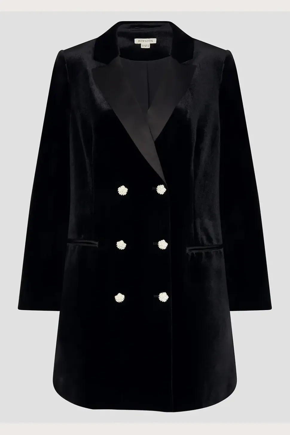 Valery Velvet Blazer Dress Black