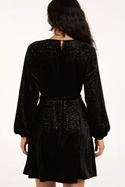 Velvet Belted Swing Dress