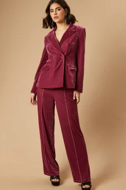 Velvet Double Breasted Blazer