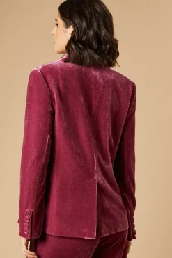 Velvet Double Breasted Blazer
