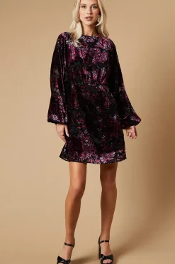 Velvet Long Sleeve Mini Dress