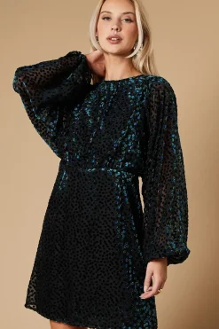 Velvet Long Sleeve Mini Dress