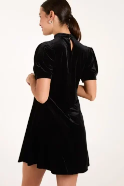 Velvet Puff Sleeve Dress
