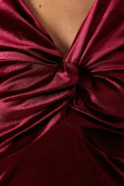 Velvet Twist Front Bridesmaids Maxi Dress