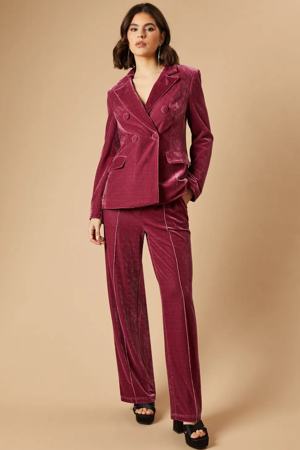 Velvet Wide Leg Trouser