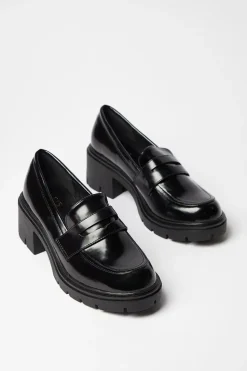 Verity Chunky Heeled Penny Loafers