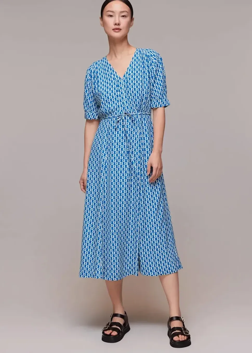 Vertical Stack Midi Dress-
