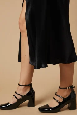 Victoria Patent Multi Mary Jane Block Heel Shoe