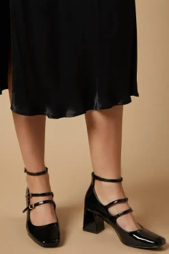 Victoria Patent Multi Mary Jane Block Heel Shoe