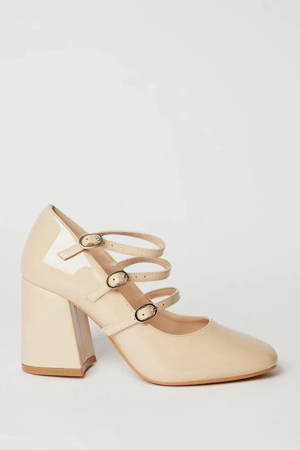 Villa Triple Mary Jane High Block Court Shoes