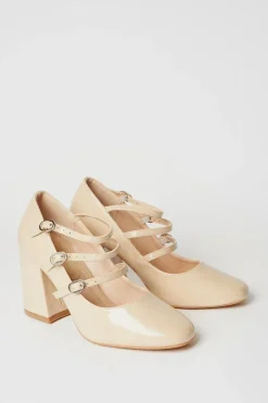 Villa Triple Mary Jane High Block Court Shoes