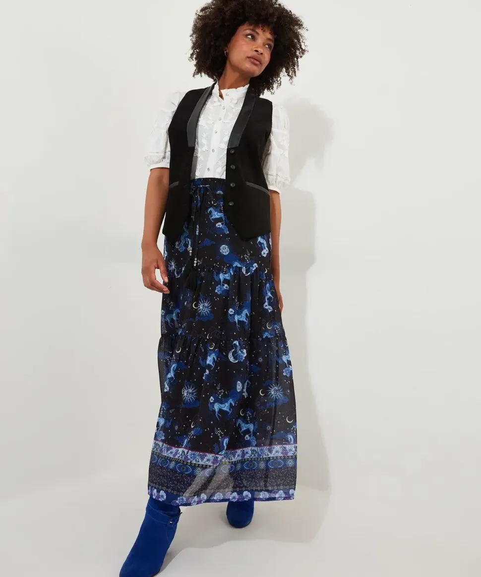 Vintage Printed Layered Skirt