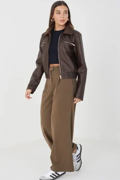 Vintage PU Short Jacket
