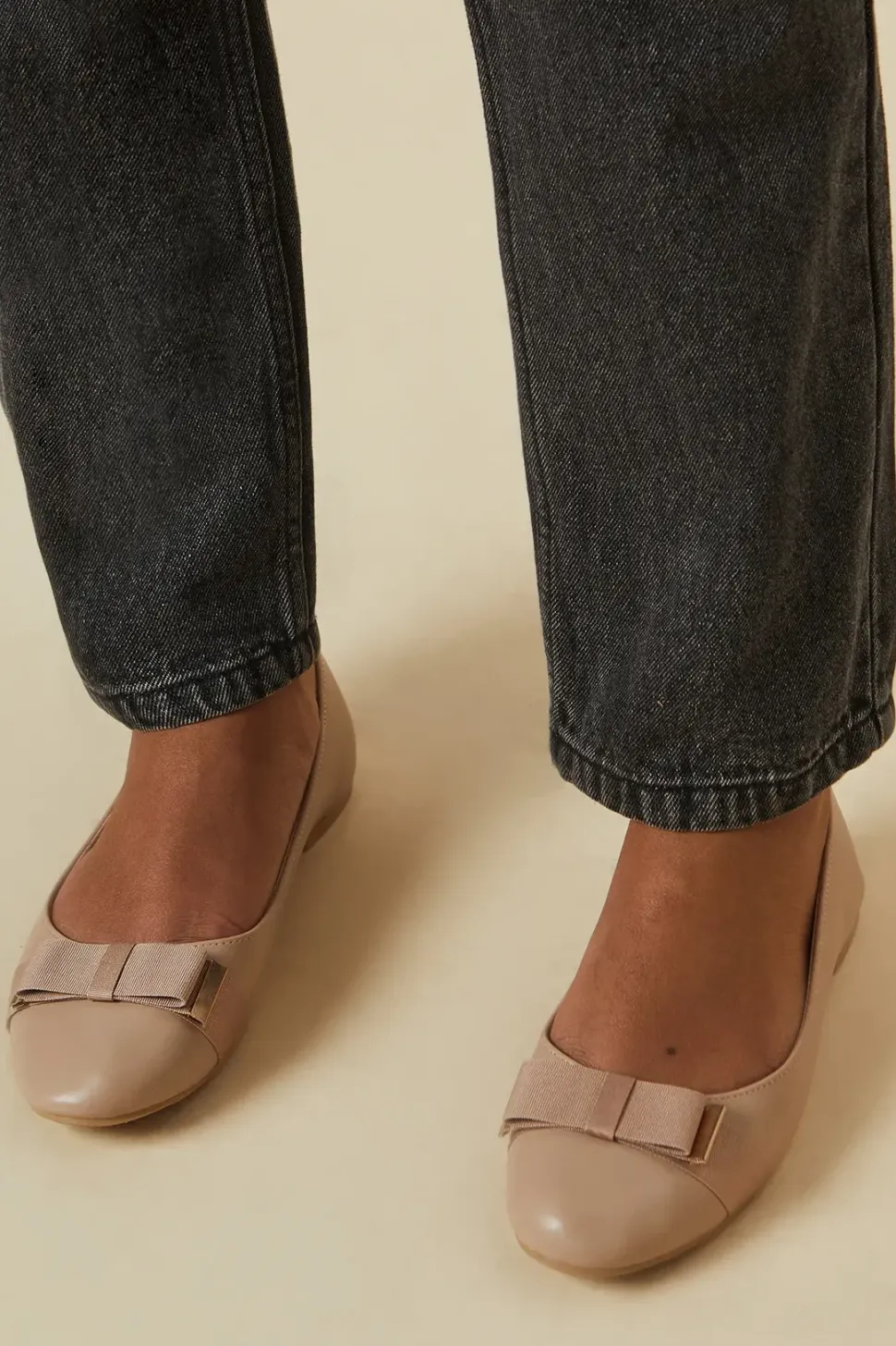 Violet Comfort Bow Detail Ballerinas