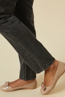 Violet Comfort Bow Detail Ballerinas