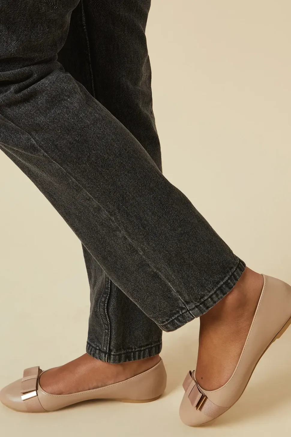 Violet Comfort Bow Detail Ballerinas