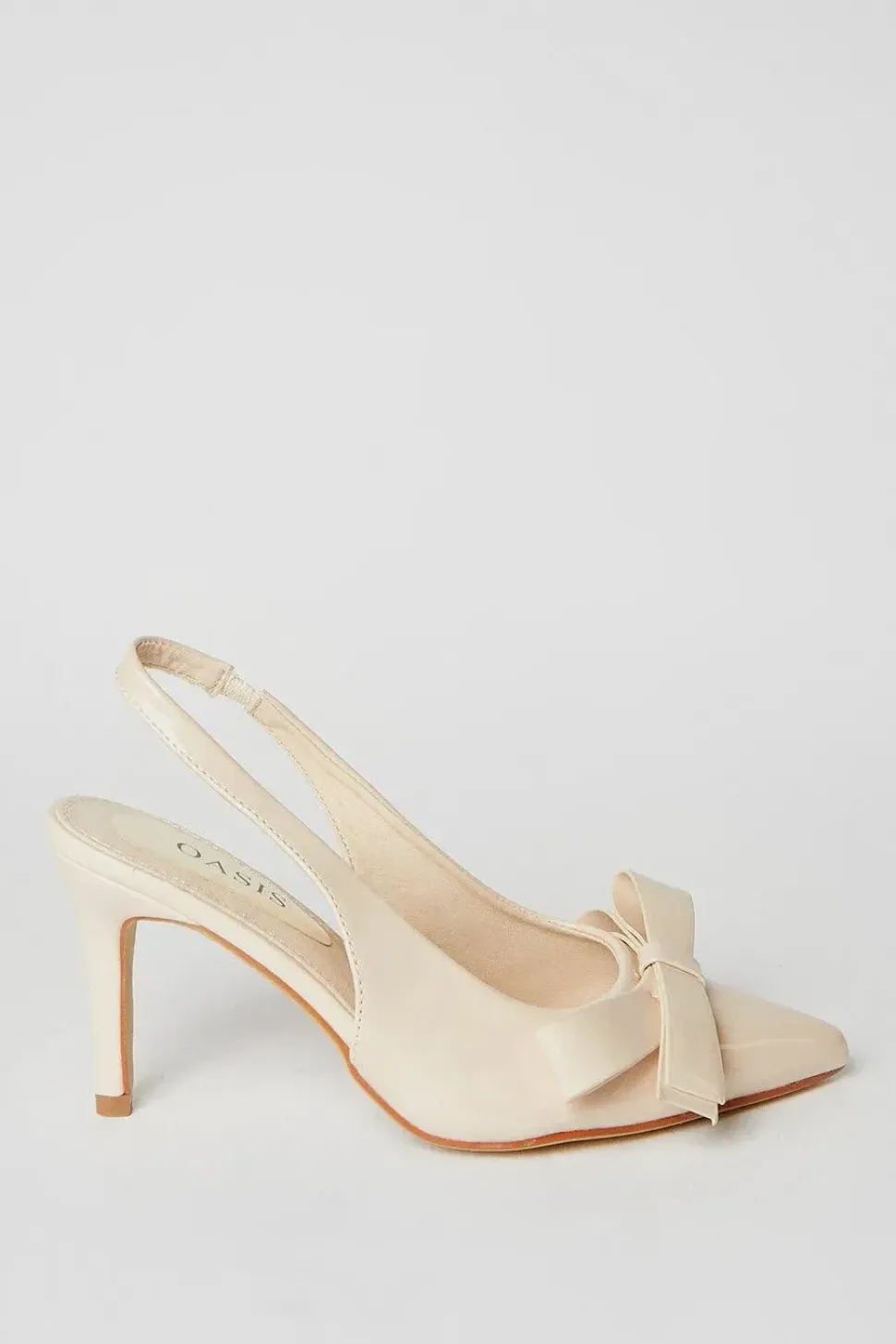 Virginia Patent Bow Detail High Heel Stiletto Slingback Court Shoes