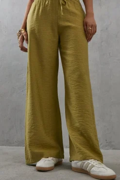 Viscose Nylon Wide Leg Trouser