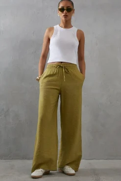 Viscose Nylon Wide Leg Trouser