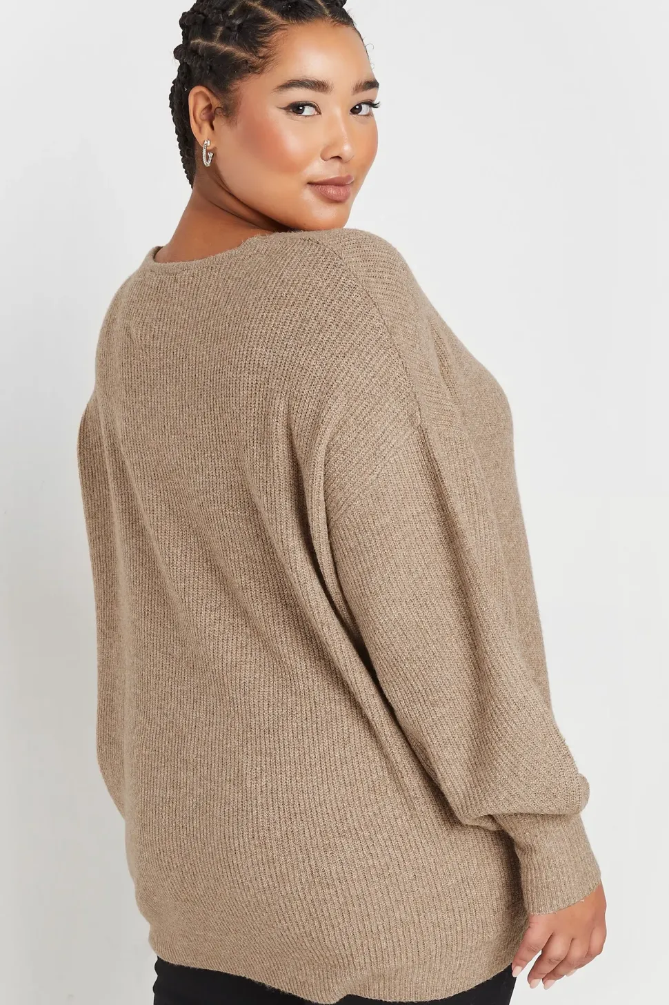 V-Neck Balloon Sleeve Jumper