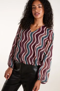V Neck Bubble Top