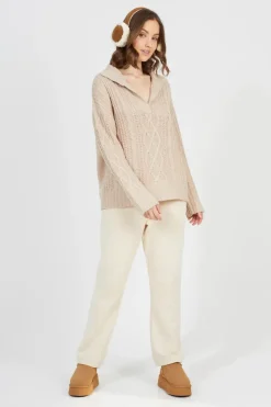 V-Neck Cable Knit Jumper