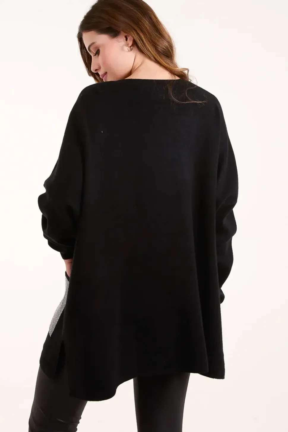 V Neck Embellished Pocket Jumper