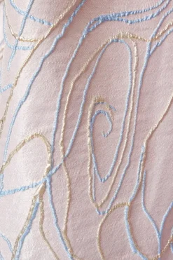 V Neck Jacquard Midi Dress