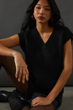 V Neck Knitted Vest