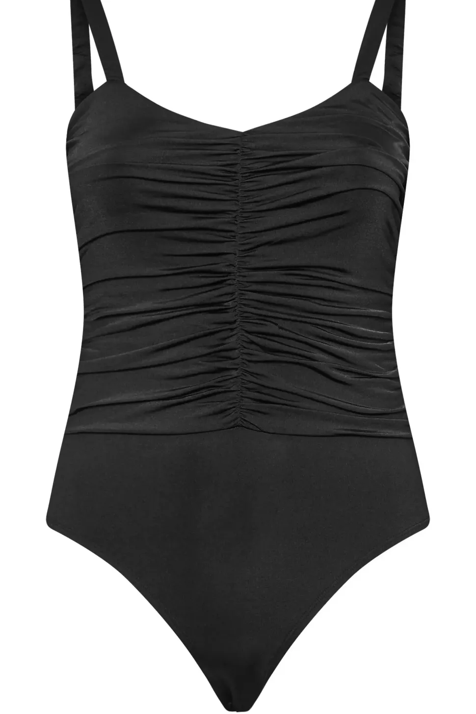 V Neckline Ruched Bodysuit