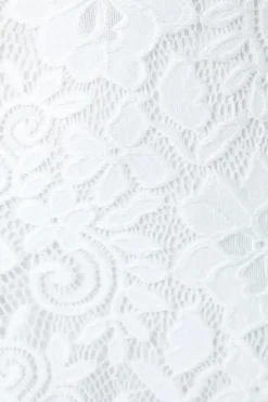V Neck Puff Sleeve Stretch Lace Wedding Dress
