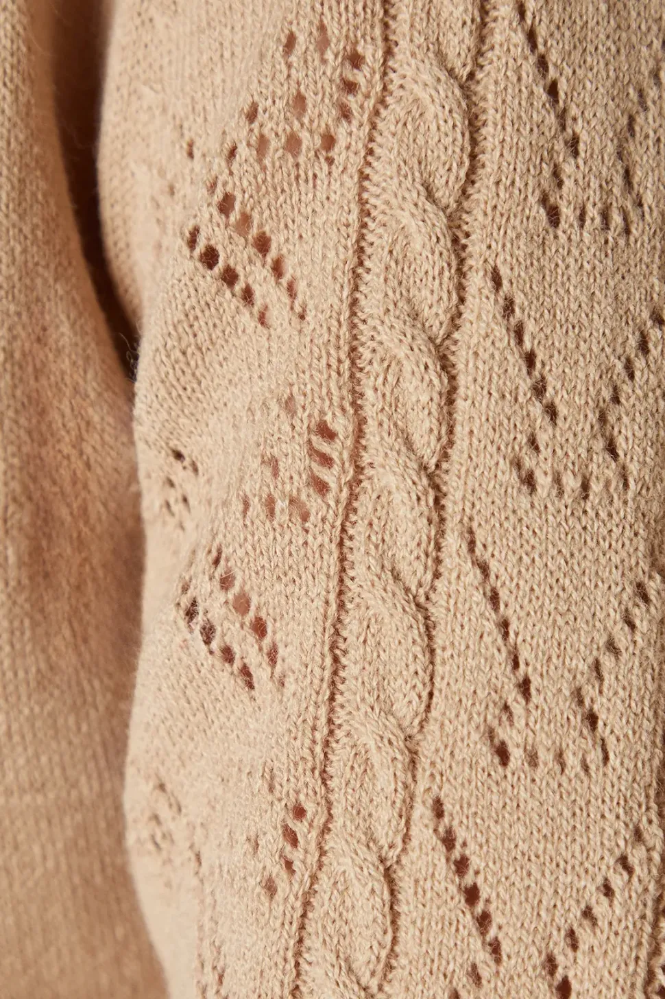 V Neck Scallop Detail Bow Pointelle Jumper
