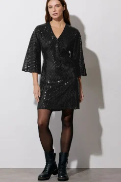 V Neck Sequin Dress