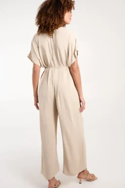 V Neck Straight Leg Relaxed Jumpsuit