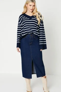V Neck Stripe Knitted Jumper