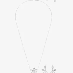 Volta Bow Pendant & Earring Jewellery Set 5660118