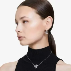 Volta Bow Pendant & Earring Jewellery Set 5660118