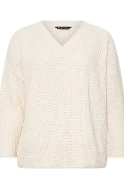 Waffle Knit V-Neck Jumper