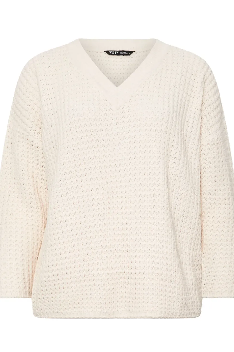 Waffle Knit V-Neck Jumper