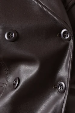 Waist Detail Faux Leather Jacket