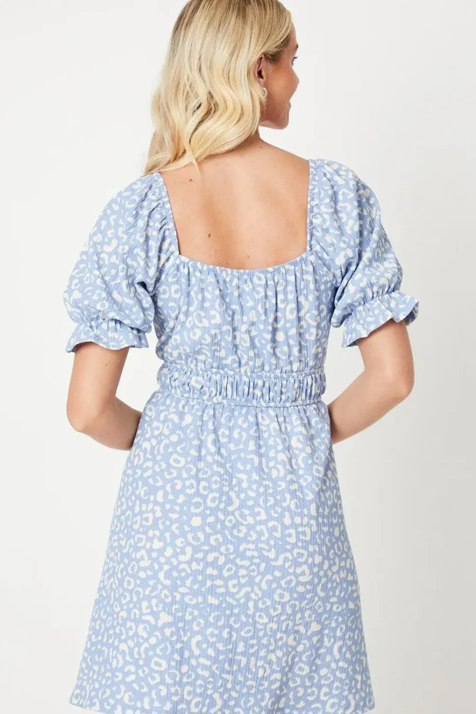 Waist Detail Puff Sleeve Mini Dress
