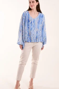 Watercolour V Neck Top